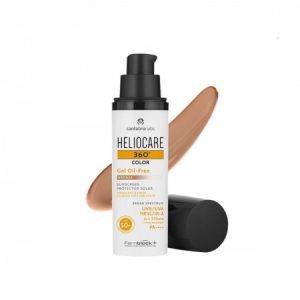 Protector solar OIL FREE en formato gel de color bronze con propiedades seboreguladoras y acabado mate